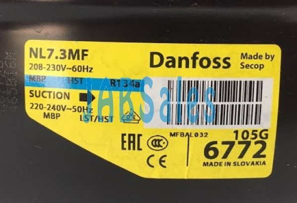 Secop NL7.3MF Compressor 105G6772